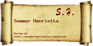 Sommer Henrietta névjegykártya